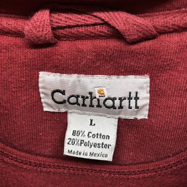 Carhartt Cut-Off Sweat Pullover Hoodie, Men's Size L cotton burgundy type Vintage Second Hand