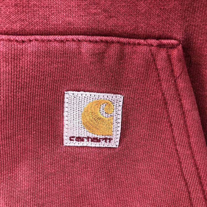 Carhartt Cut-Off Sweat Pullover Hoodie, Men's Size L cotton burgundy type Vintage Second Hand