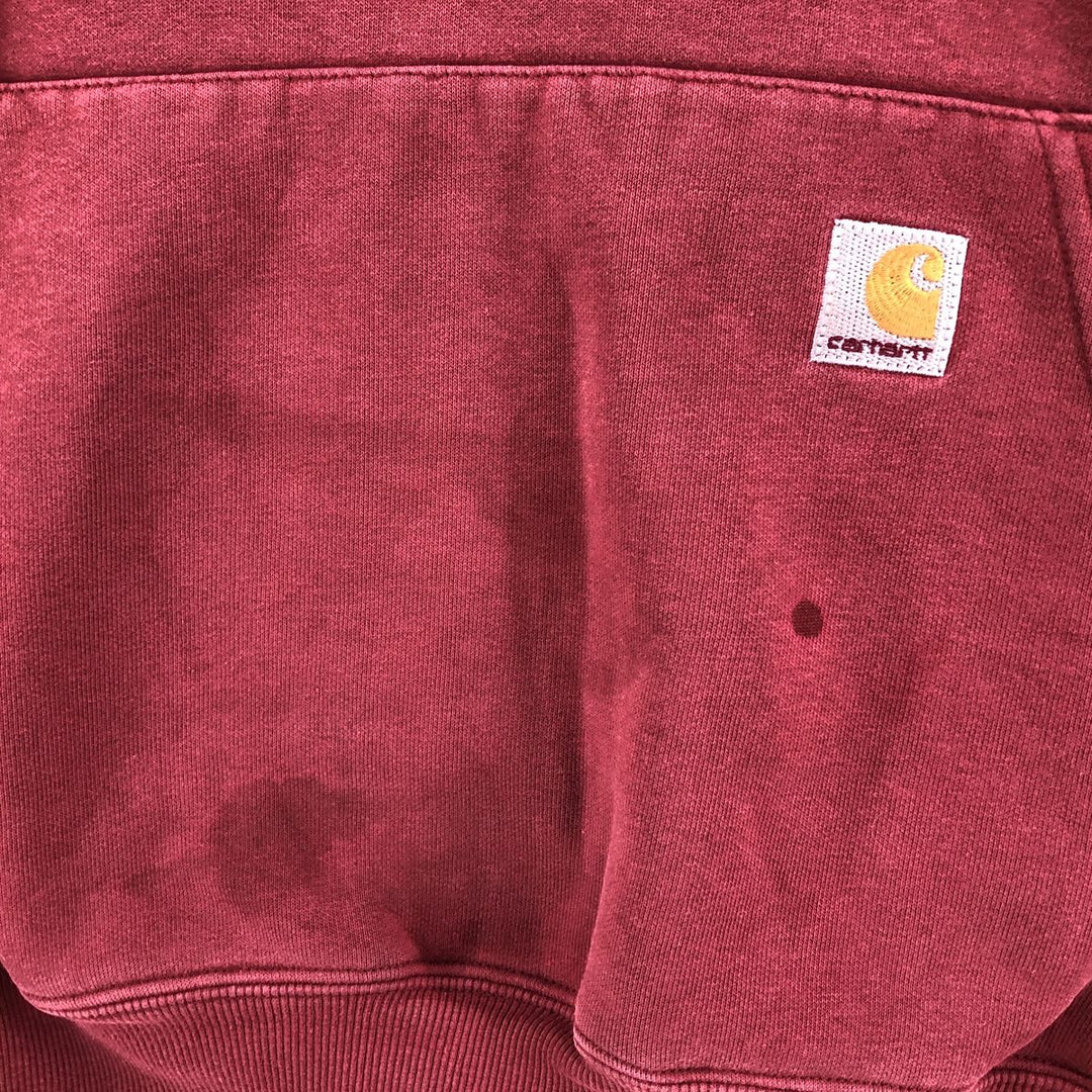 Carhartt Cut-Off Sweat Pullover Hoodie, Men's Size L cotton burgundy type Vintage Second Hand