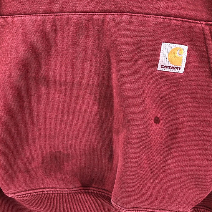 Carhartt Cut-Off Sweat Pullover Hoodie, Men's Size L cotton burgundy type Vintage Second Hand