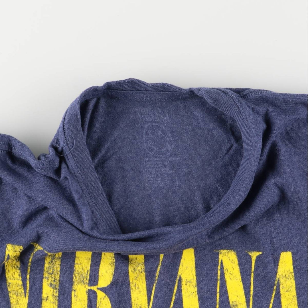 NIRVANA Nirvana Band T-shirt, Band T, Men's L size unclear blue type Vintage Second Hand