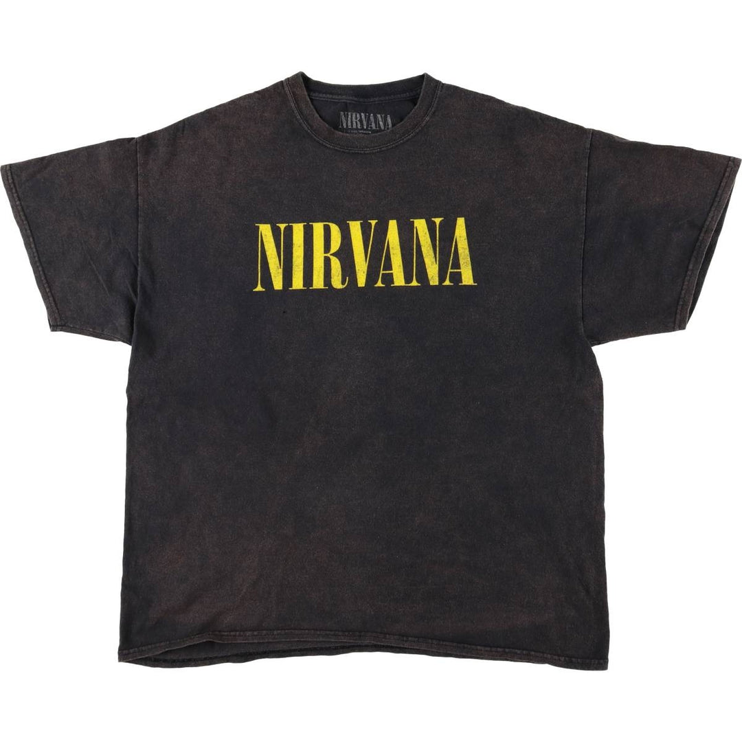 NIRVANA Nirvana Band T-shirt, Band T, Men's L size cotton black type Vintage Second Hand