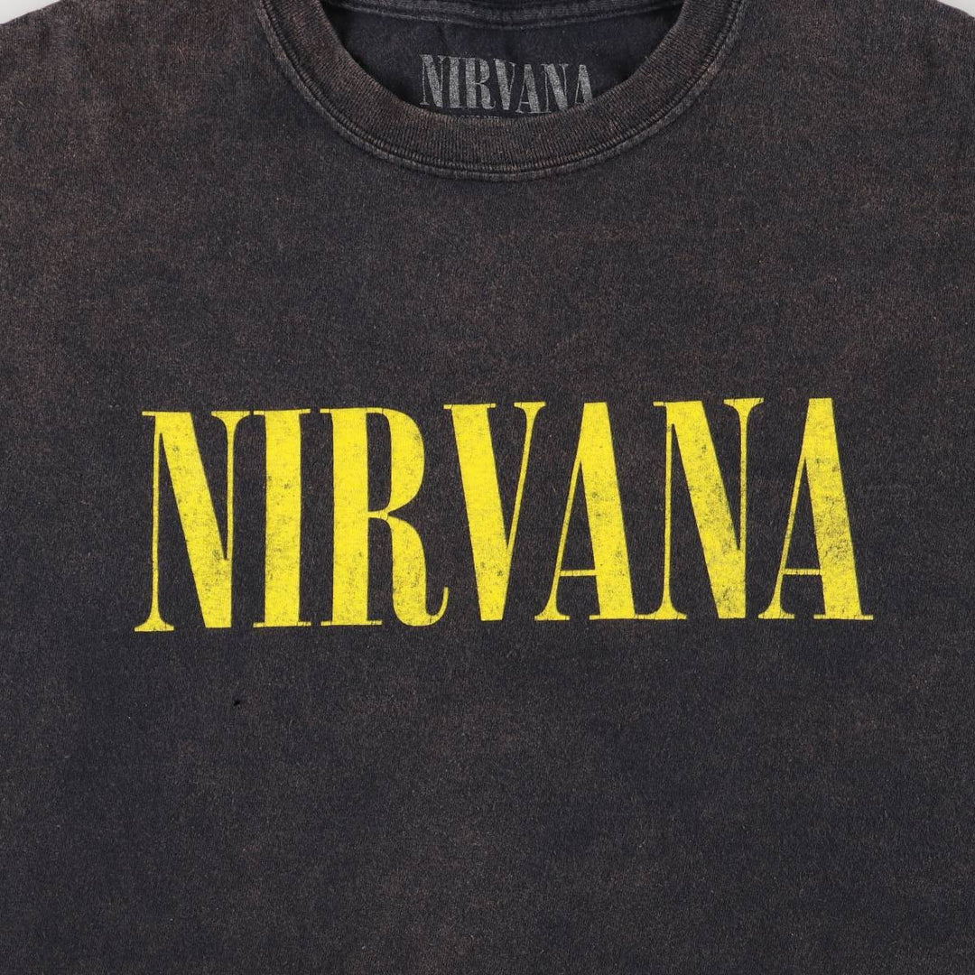 NIRVANA Nirvana Band T-shirt, Band T, Men's L size cotton black type Vintage Second Hand