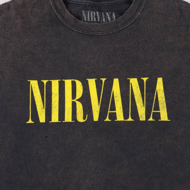 NIRVANA Nirvana Band T-shirt, Band T, Men's L size cotton black type Vintage Second Hand
