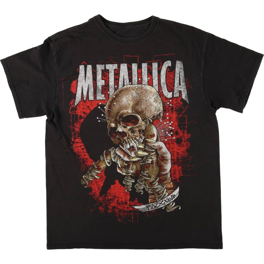 Bravado Metallica Skull Pattern Band T-Shirt, Men's Size Large cotton black type Vintage Second Hand