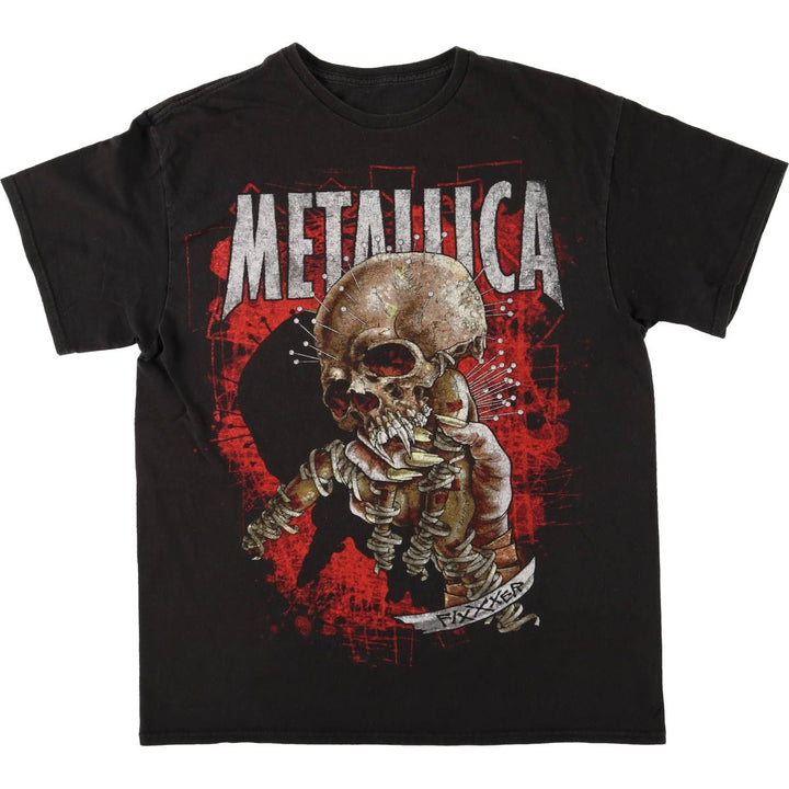 Bravado Metallica Skull Pattern Band T-Shirt, Men's Size Large cotton black type Vintage Second Hand