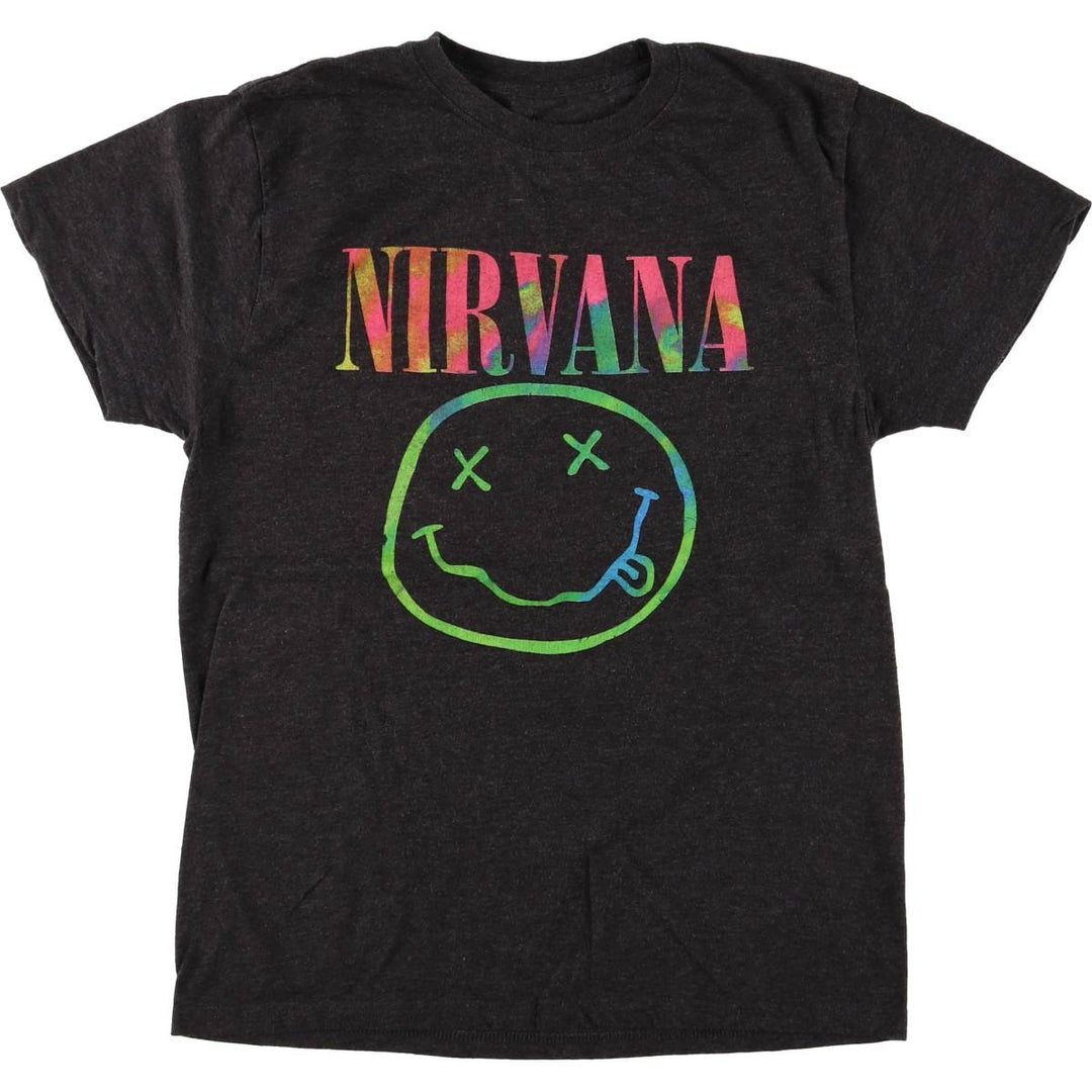 NIRVANA Nirvana Band T-shirt, Band T, Men's S size cotton black type Vintage Second Hand
