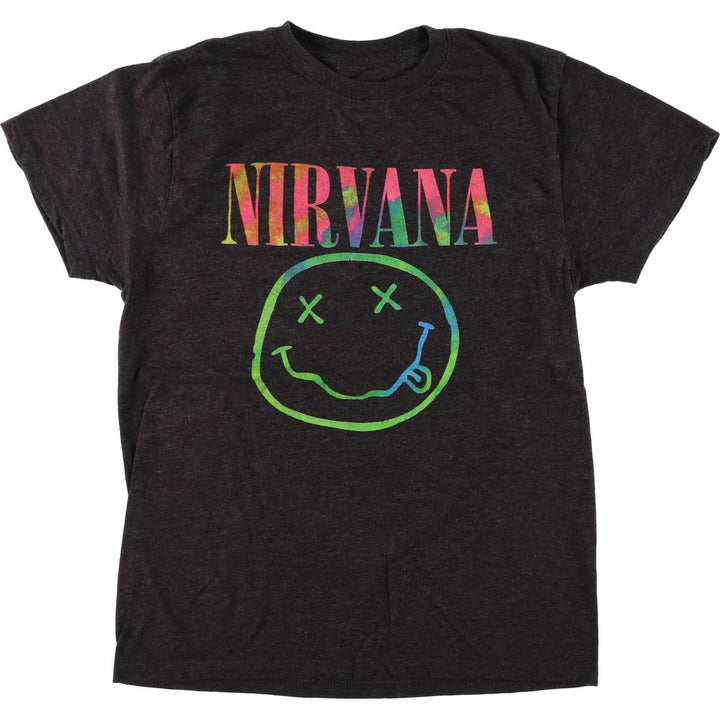 NIRVANA Nirvana Band T-shirt, Band T, Men's S size cotton black type Vintage Second Hand