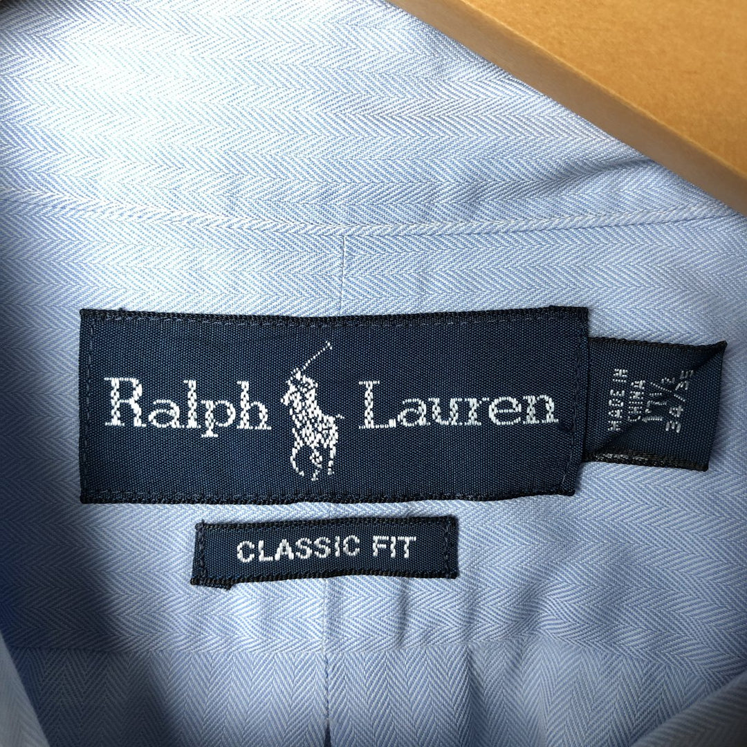 Ralph Lauren Classic Fit Long Sleeve Button Down Shirt Men's XL cotton Blue type light blue Vintage Second Hand
