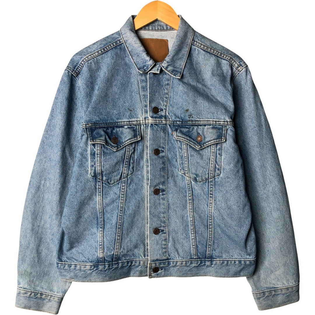 90'S Levi's Orange Tab Denim Jacket, Men's Size L, Long Sleeve, Vintage unclear Blue type light blue Vintage Second Hand