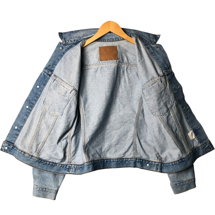 90'S Levi's Orange Tab Denim Jacket, Men's Size L, Long Sleeve, Vintage unclear Blue type light blue Vintage Second Hand