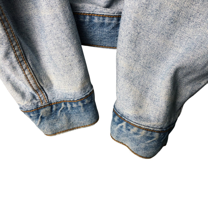 90'S Levi's Orange Tab Denim Jacket, Men's Size L, Long Sleeve, Vintage unclear Blue type light blue Vintage Second Hand