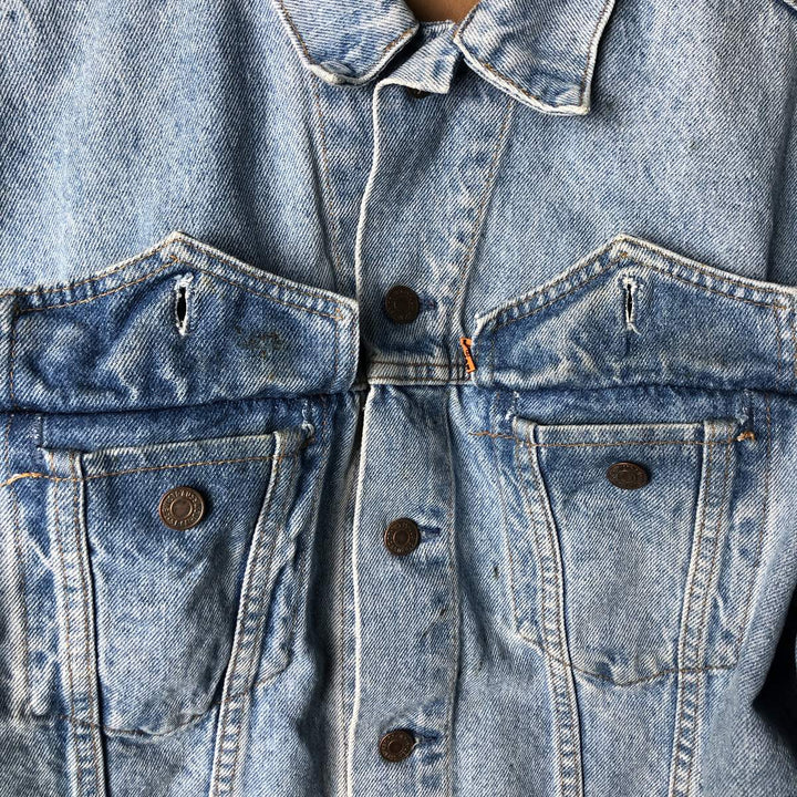 90'S Levi's Orange Tab Denim Jacket, Men's Size L, Long Sleeve, Vintage unclear Blue type light blue Vintage Second Hand