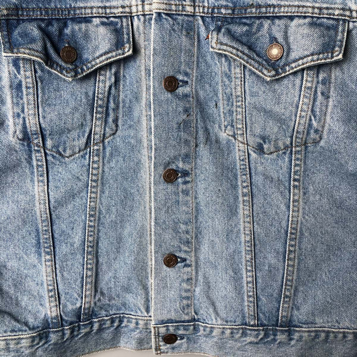 90'S Levi's Orange Tab Denim Jacket, Men's Size L, Long Sleeve, Vintage unclear Blue type light blue Vintage Second Hand