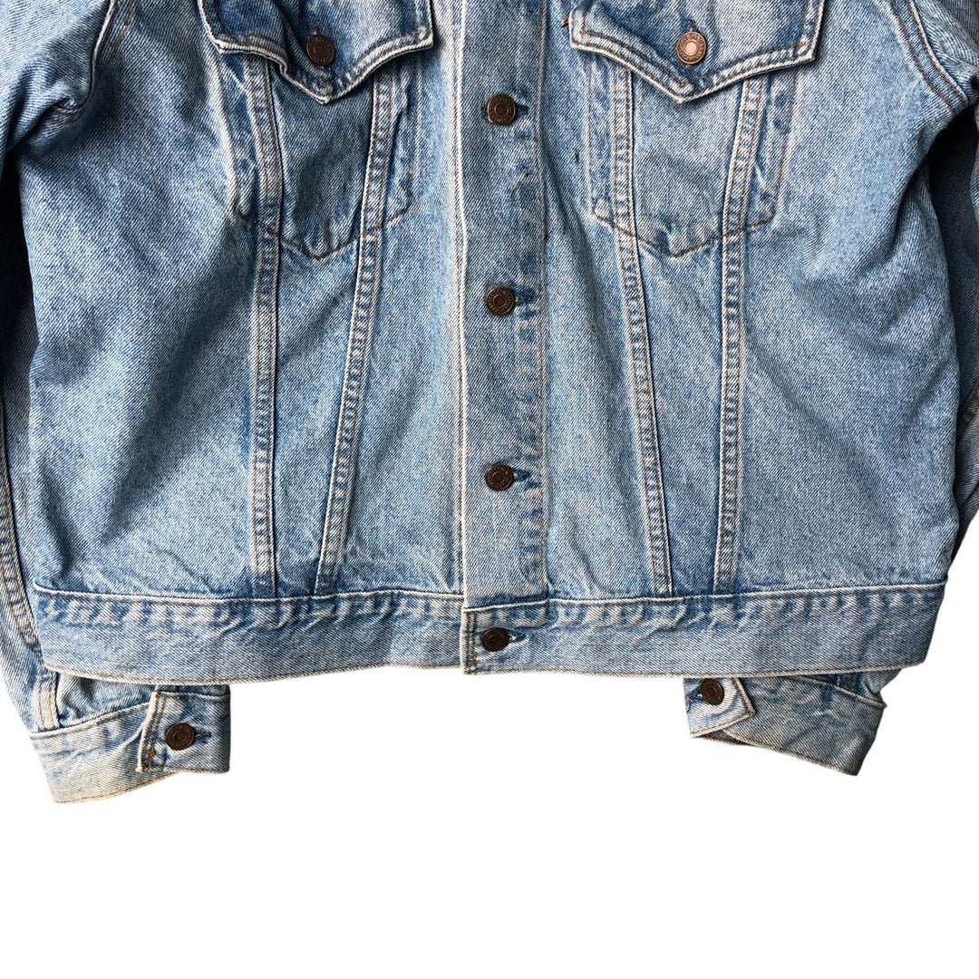 90'S Levi's Orange Tab Denim Jacket, Men's Size L, Long Sleeve, Vintage unclear Blue type light blue Vintage Second Hand