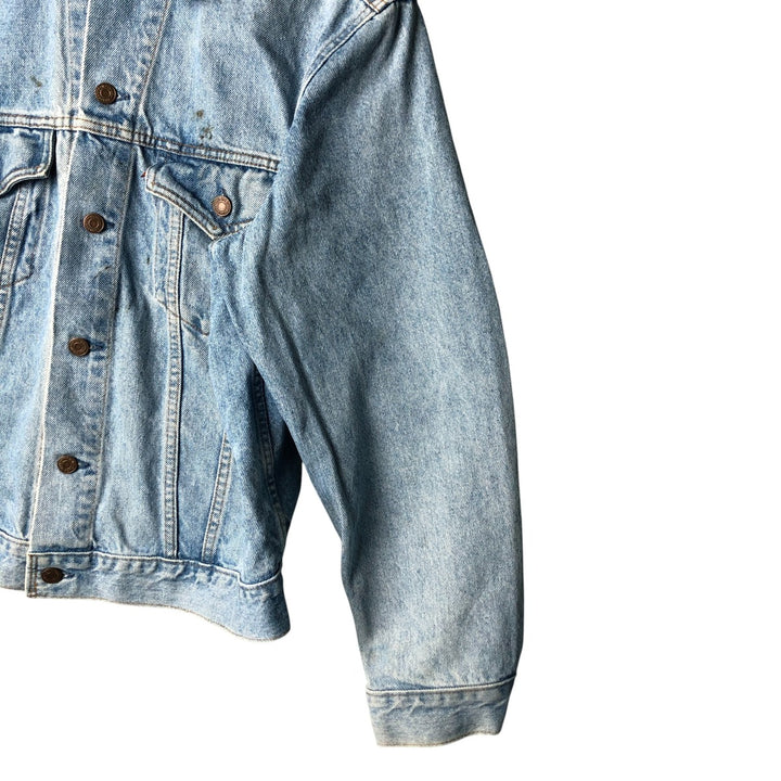 90'S Levi's Orange Tab Denim Jacket, Men's Size L, Long Sleeve, Vintage unclear Blue type light blue Vintage Second Hand