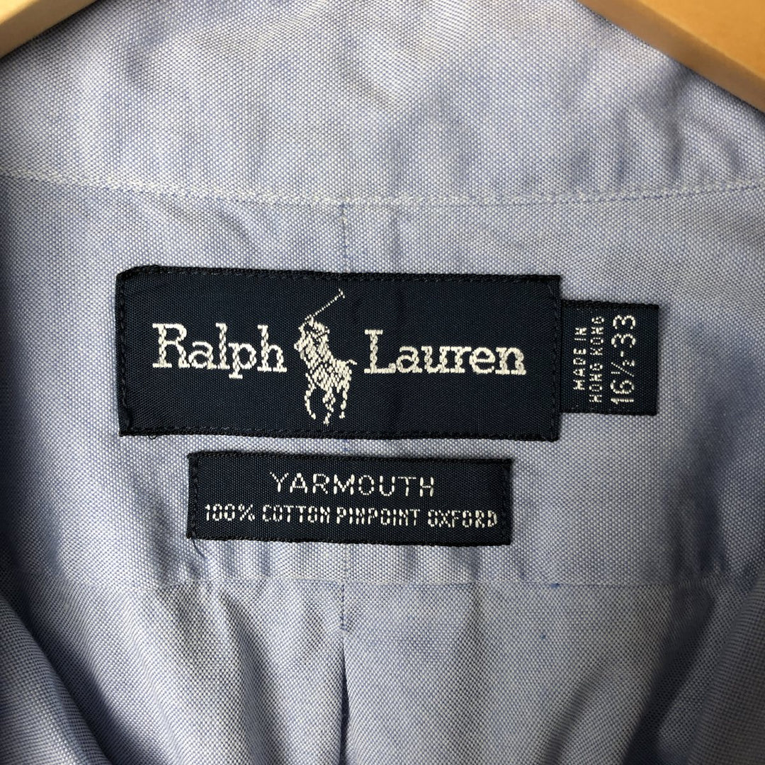 Ralph Lauren YARMOUTH long sleeve button down shirt, men's size L cotton Blue type light blue Vintage Second Hand