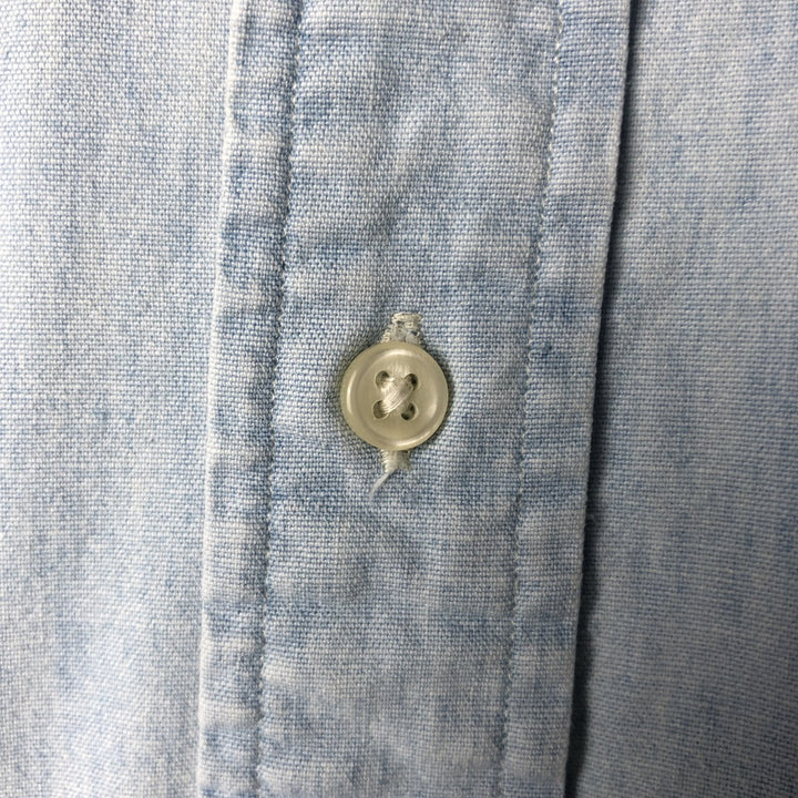 Ralph Lauren Custom Fit Long Sleeve Chambray Shirt, Men's Size L cotton Blue type light blue Vintage Second Hand
