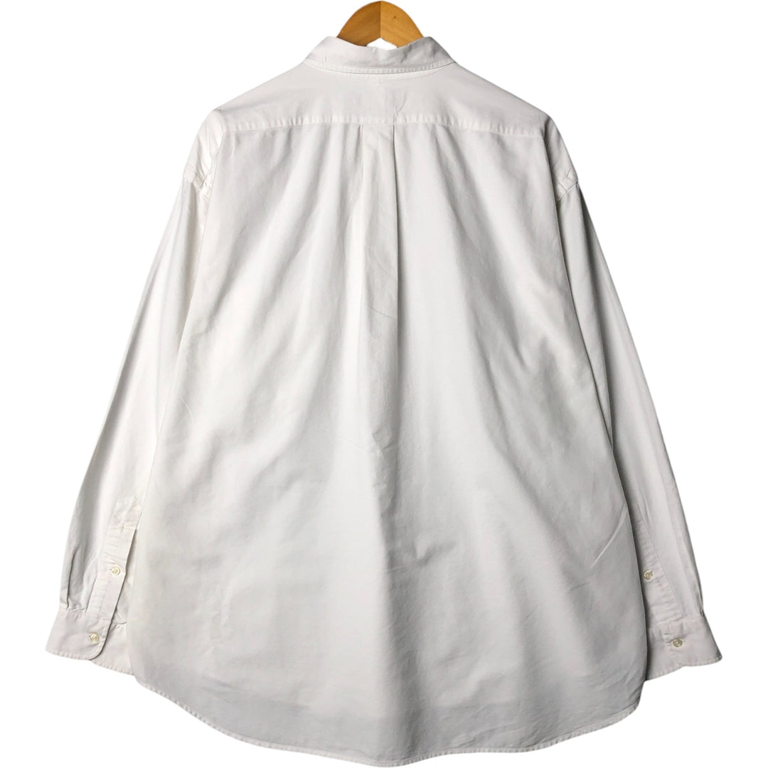 Ralph Lauren BIG SHIRT Long sleeve button down shirt Men's XL size cotton white type Vintage Second Hand