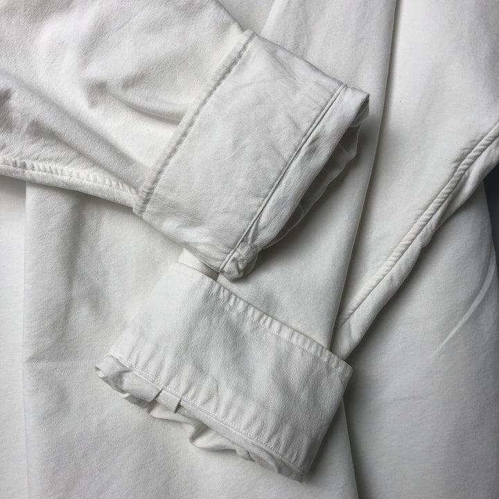 Ralph Lauren BIG SHIRT Long sleeve button down shirt Men's XL size cotton white type Vintage Second Hand