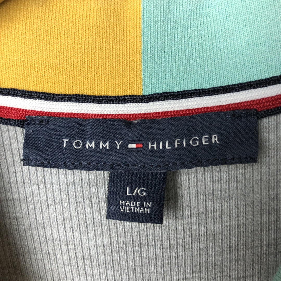 Tommy Hilfiger Women's Short Sleeve Polo Shirt, Size L cotton gray type Vintage Second Hand