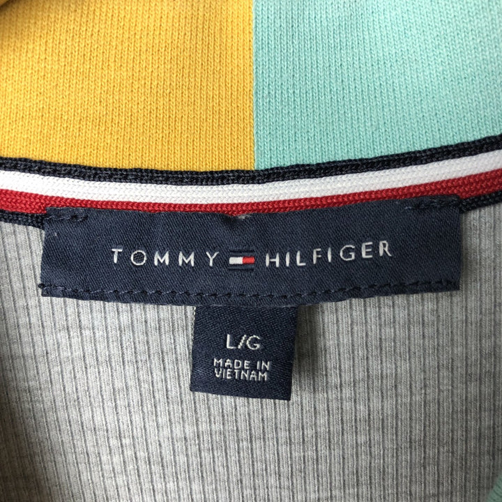 Tommy Hilfiger Women's Short Sleeve Polo Shirt, Size L cotton gray type Vintage Second Hand