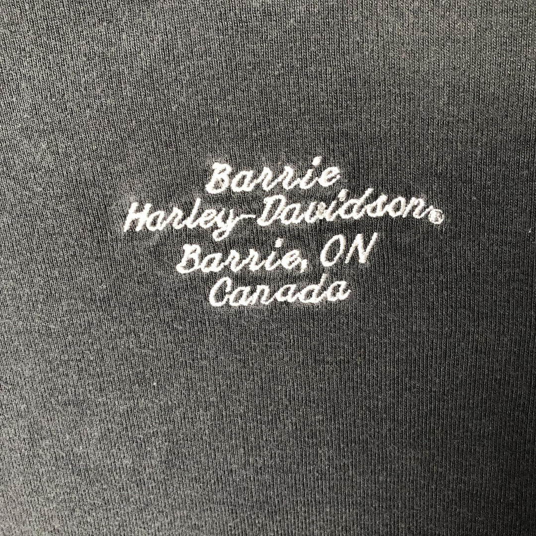 Harley-Davidson Skull Pattern Long Sleeve T-Shirt with Rhinestones, Women's Size Medium cotton black type Vintage Second Hand