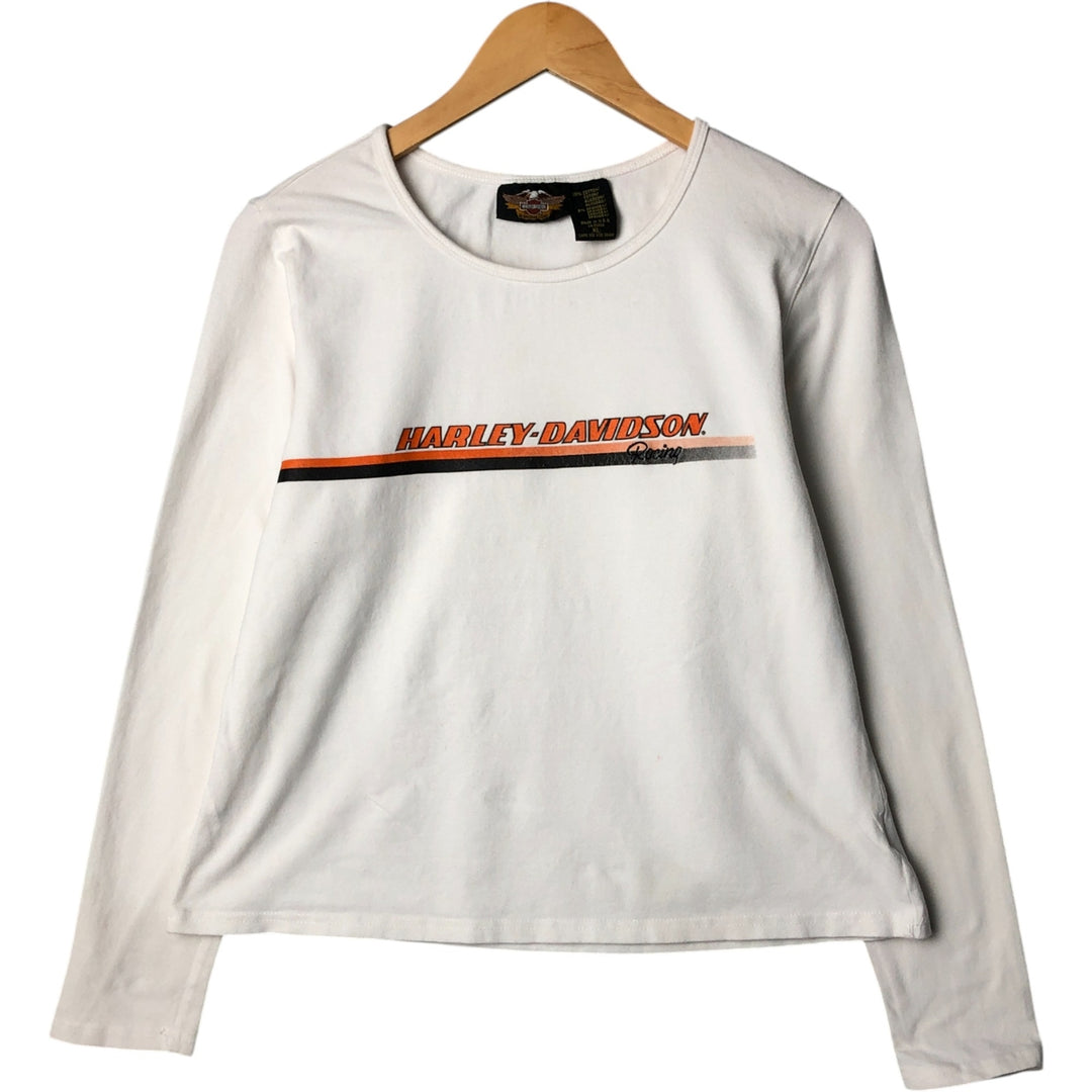 Harley-Davidson Long Sleeve T-Shirt Made in USA Women's XL cotton white type Vintage Second Hand