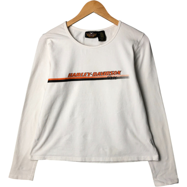 Harley-Davidson Long Sleeve T-Shirt Made in USA Women's XL cotton white type Vintage Second Hand