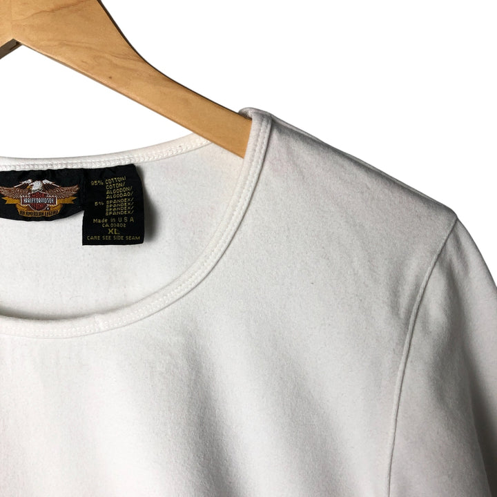 Harley-Davidson Long Sleeve T-Shirt Made in USA Women's XL cotton white type Vintage Second Hand