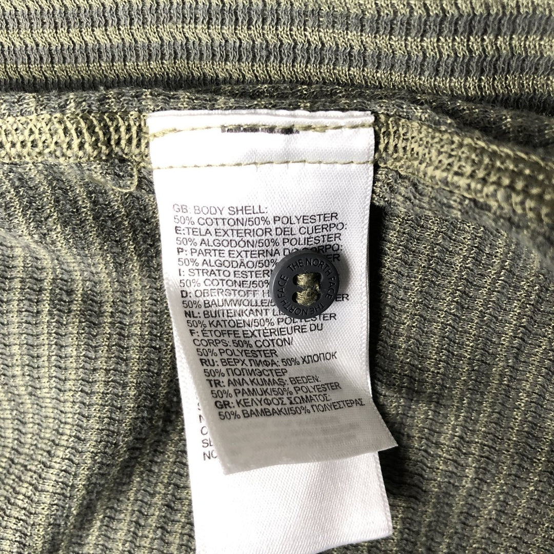 THE NORTH FACE Striped Pattern Long Sleeve T-Shirt, Women's, Size M cotton Khaki type Vintage Second Hand