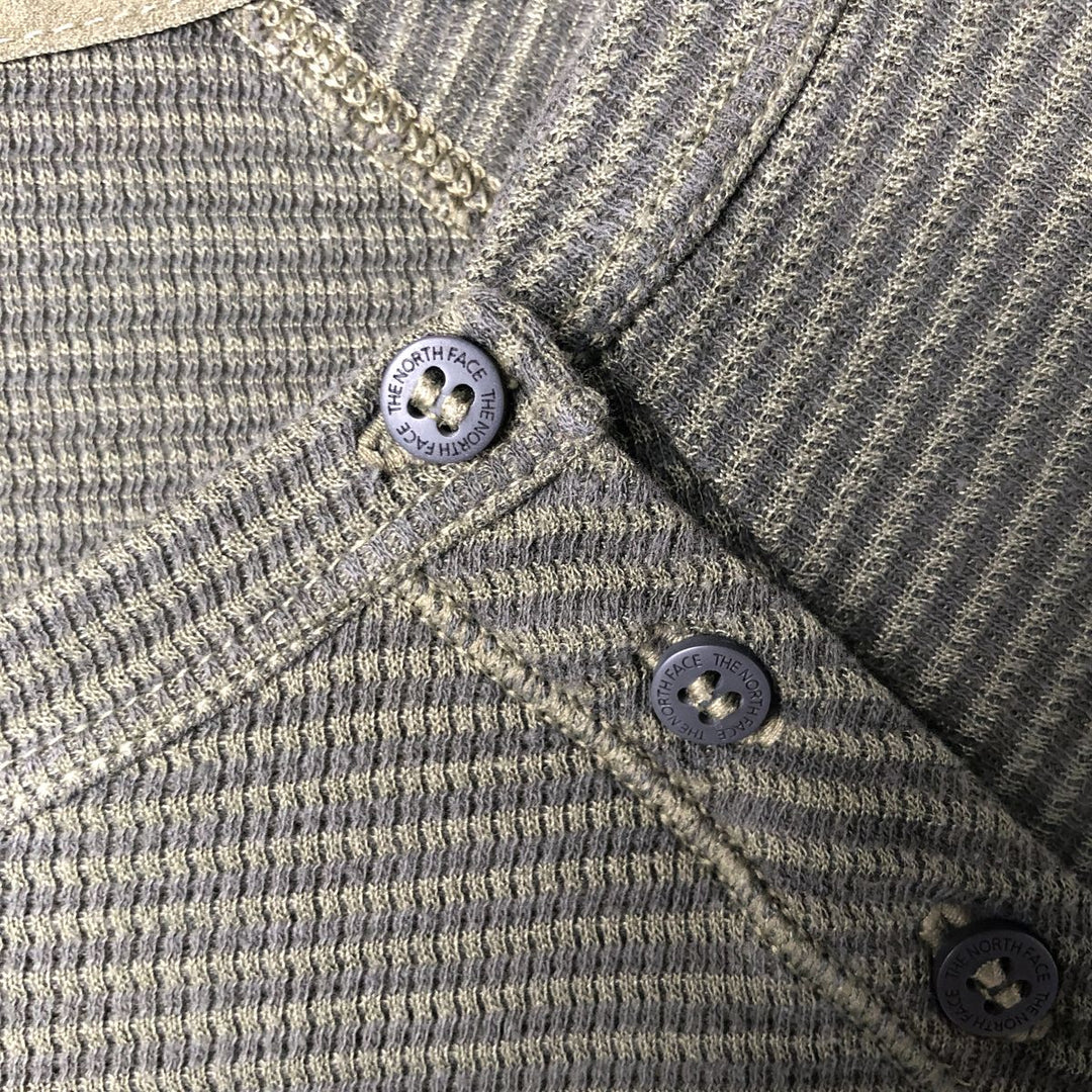 THE NORTH FACE Striped Pattern Long Sleeve T-Shirt, Women's, Size M cotton Khaki type Vintage Second Hand