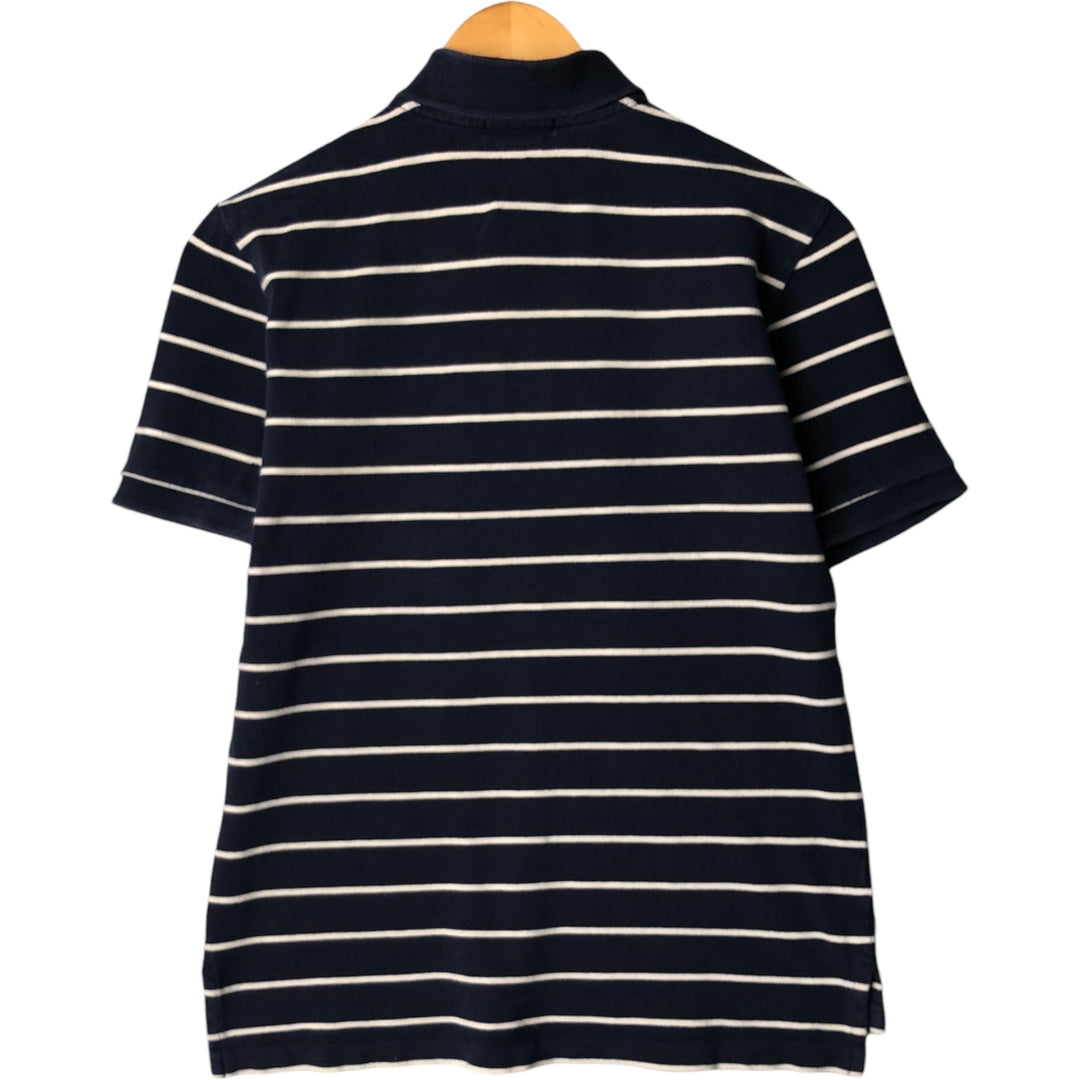 Ralph Lauren POLO by Ralph Lauren short-sleeved striped polo shirt, women's size L cotton navy blue type Vintage Second Hand
