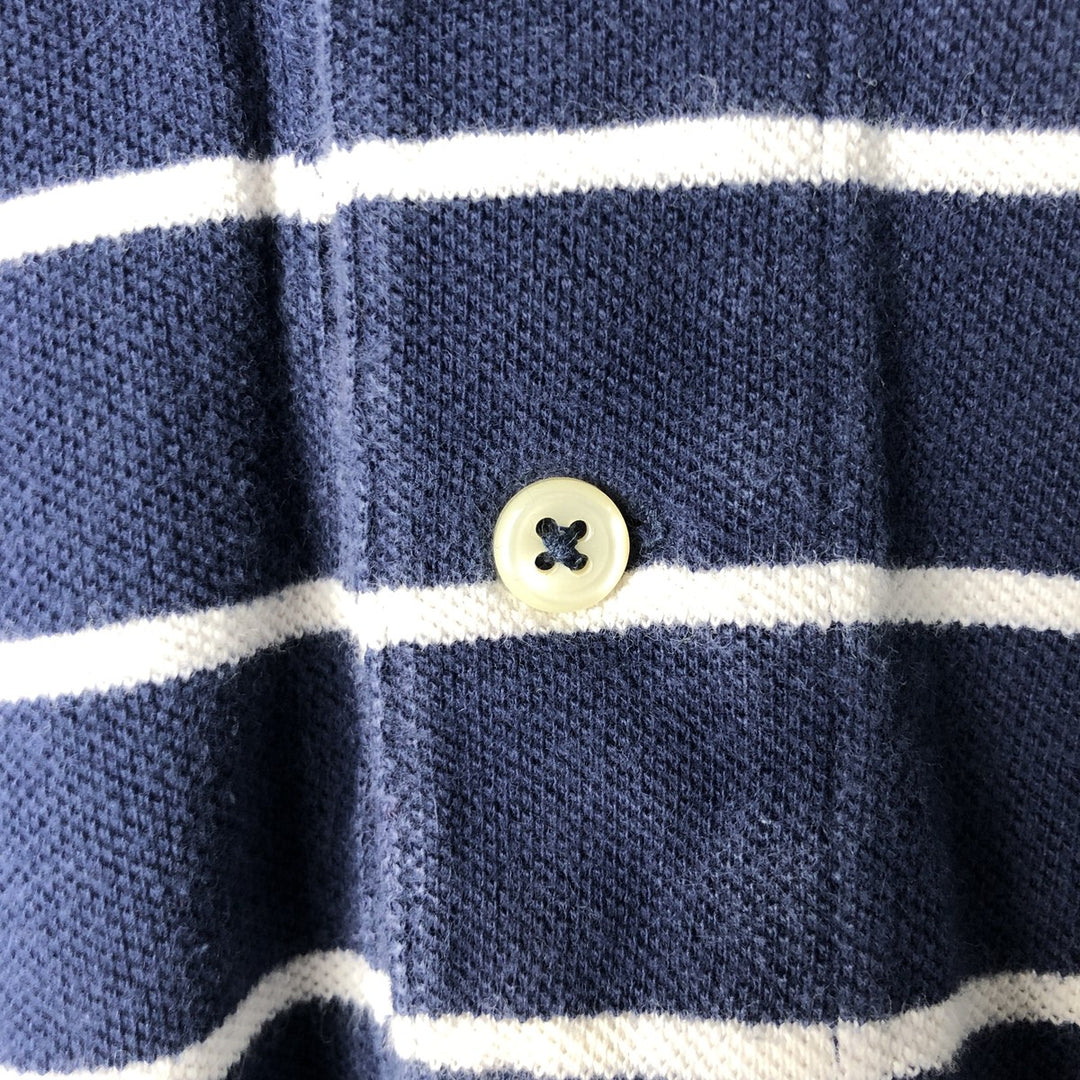 Ralph Lauren POLO by Ralph Lauren short-sleeved striped polo shirt, women's size L cotton navy blue type Vintage Second Hand