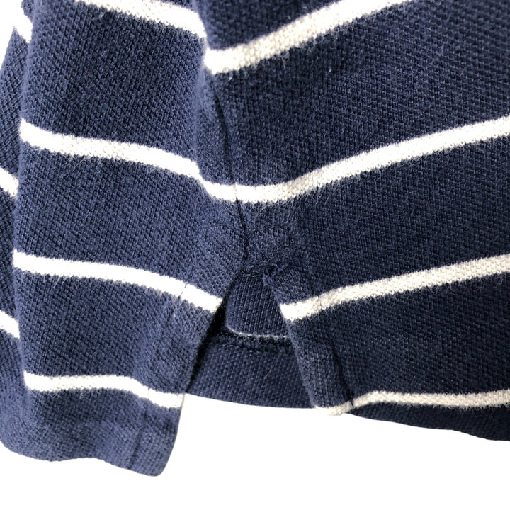 Ralph Lauren POLO by Ralph Lauren short-sleeved striped polo shirt, women's size L cotton navy blue type Vintage Second Hand