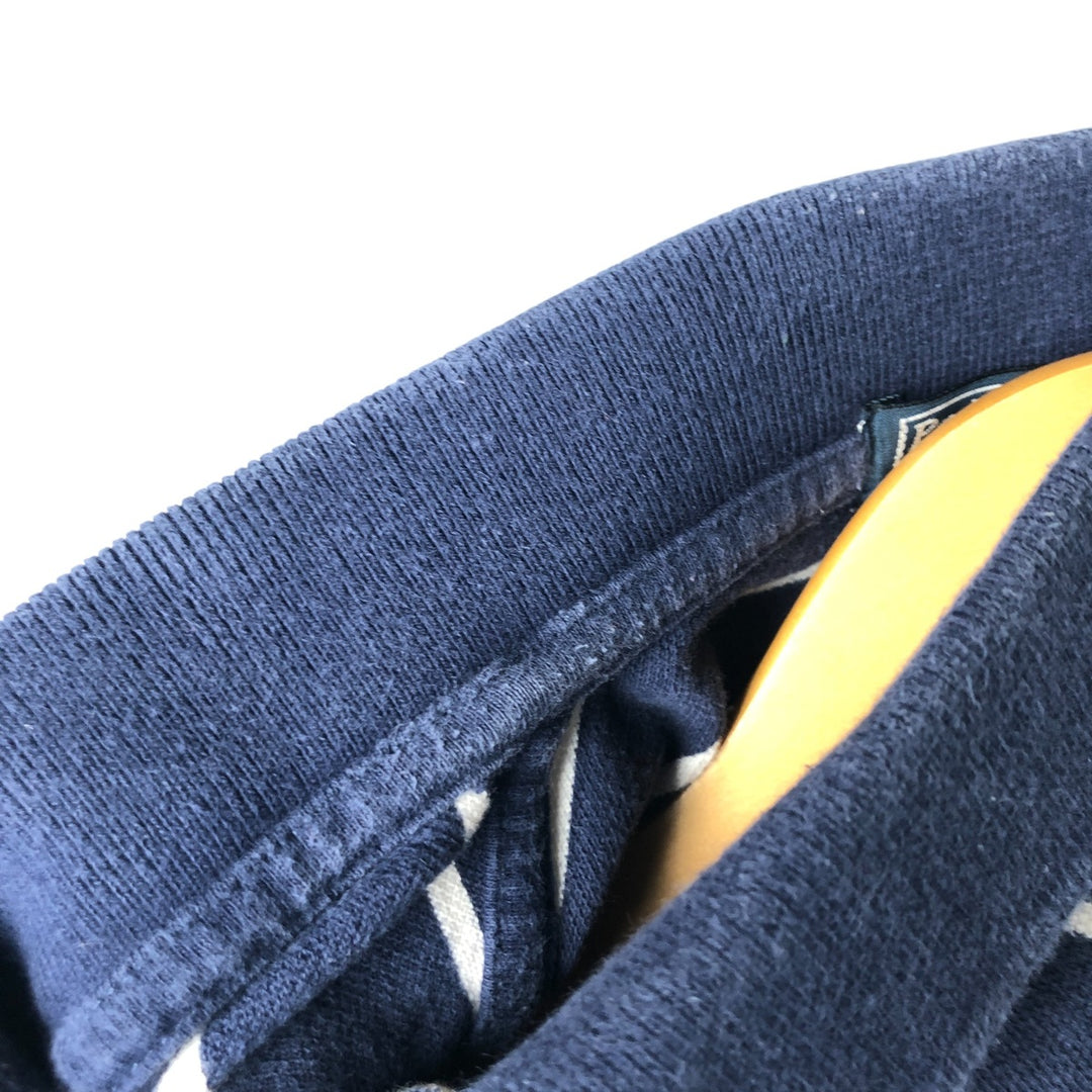 Ralph Lauren POLO by Ralph Lauren short-sleeved striped polo shirt, women's size L cotton navy blue type Vintage Second Hand