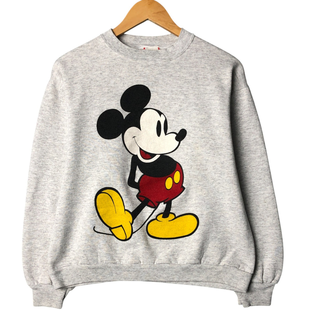 Vintage 90'S Disney Designs Mickey Mouse character sweatshirt, Made in USA, Men's Size Medium polyester gray type Vintage Second Hand