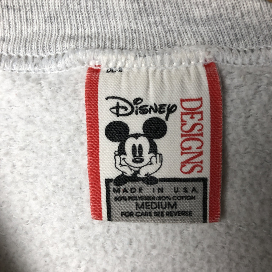 Vintage 90'S Disney Designs Mickey Mouse character sweatshirt, Made in USA, Men's Size Medium polyester gray type Vintage Second Hand