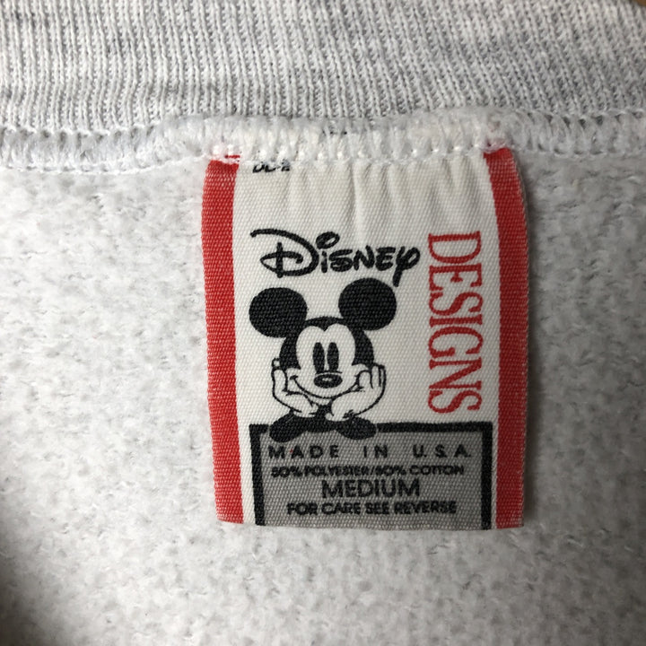 Vintage 90'S Disney Designs Mickey Mouse character sweatshirt, Made in USA, Men's Size Medium polyester gray type Vintage Second Hand