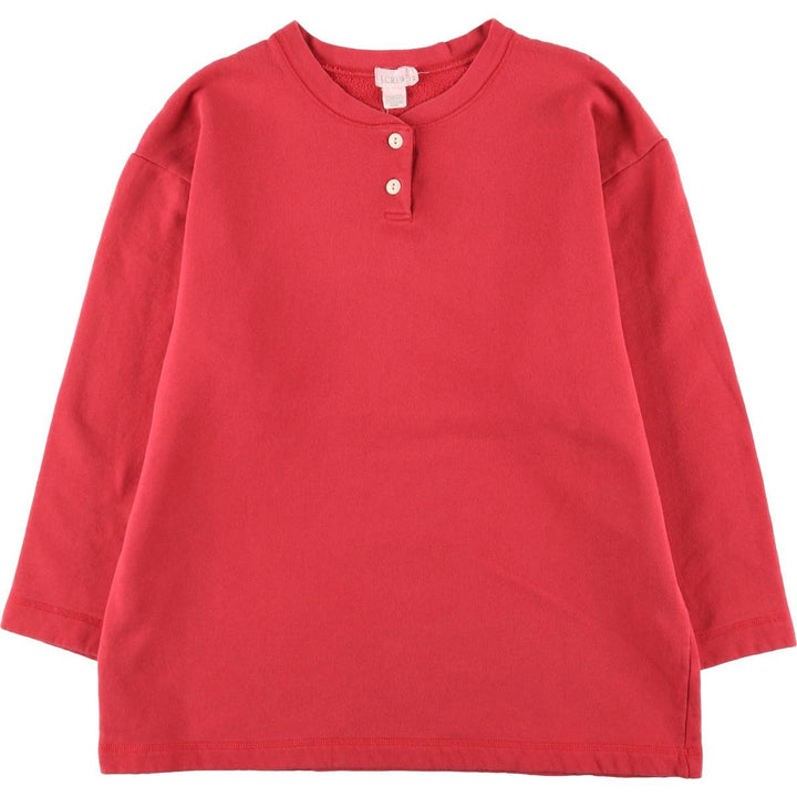 Vintage 90'S J.Crew Henley sweatshirt, Made in USA, Men's Size Medium cotton red type Vintage Second Hand