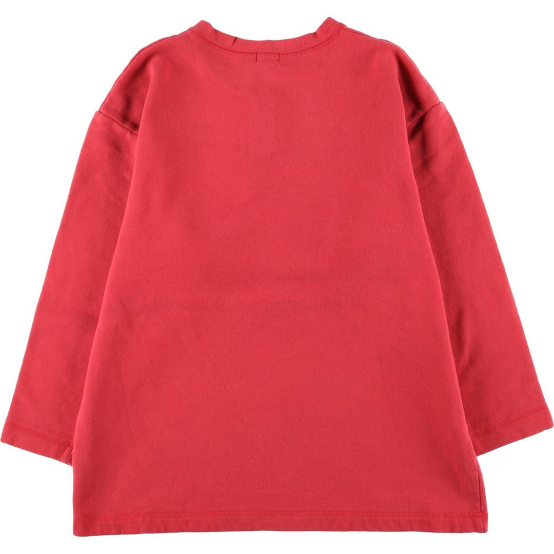 Vintage 90'S J.Crew Henley sweatshirt, Made in USA, Men's Size Medium cotton red type Vintage Second Hand