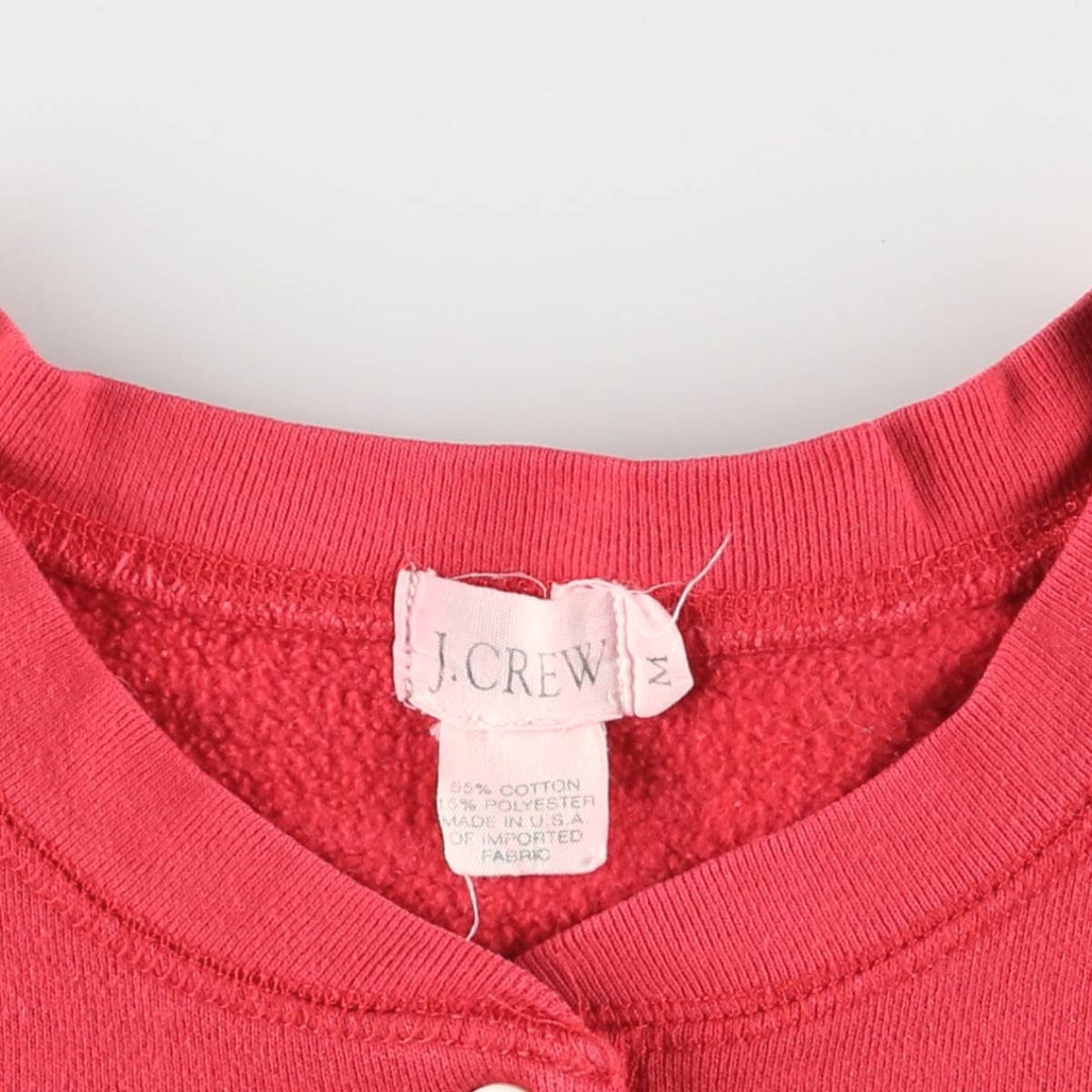 Vintage 90'S J.Crew Henley sweatshirt, Made in USA, Men's Size Medium cotton red type Vintage Second Hand