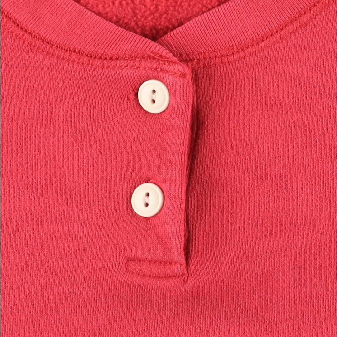 Vintage 90'S J.Crew Henley sweatshirt, Made in USA, Men's Size Medium cotton red type Vintage Second Hand