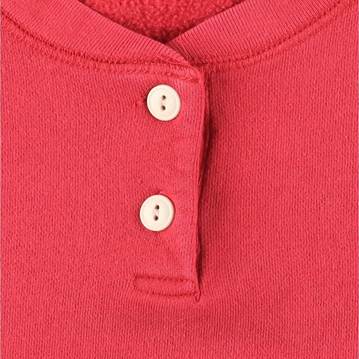 Vintage 90'S J.Crew Henley sweatshirt, Made in USA, Men's Size Medium cotton red type Vintage Second Hand