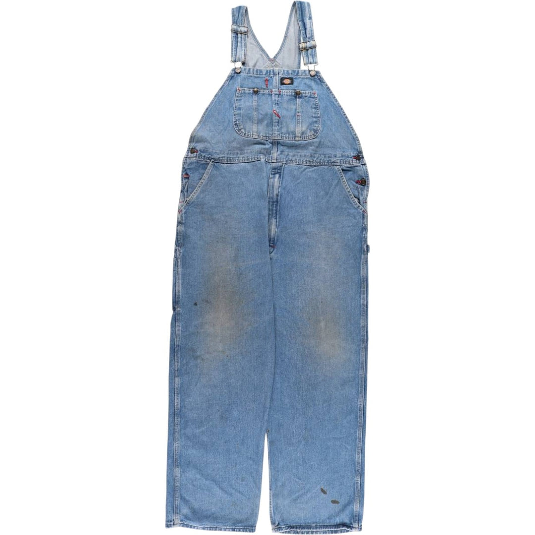 Dickies Men's Oversized Denim Overalls (W45) cotton blue type Vintage Second Hand