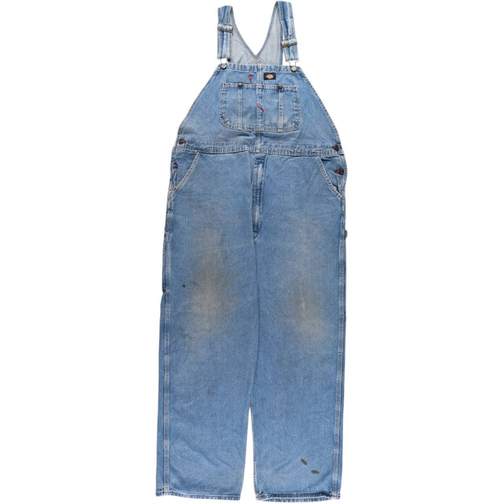 Dickies Men's Oversized Denim Overalls (W45) cotton blue type Vintage Second Hand