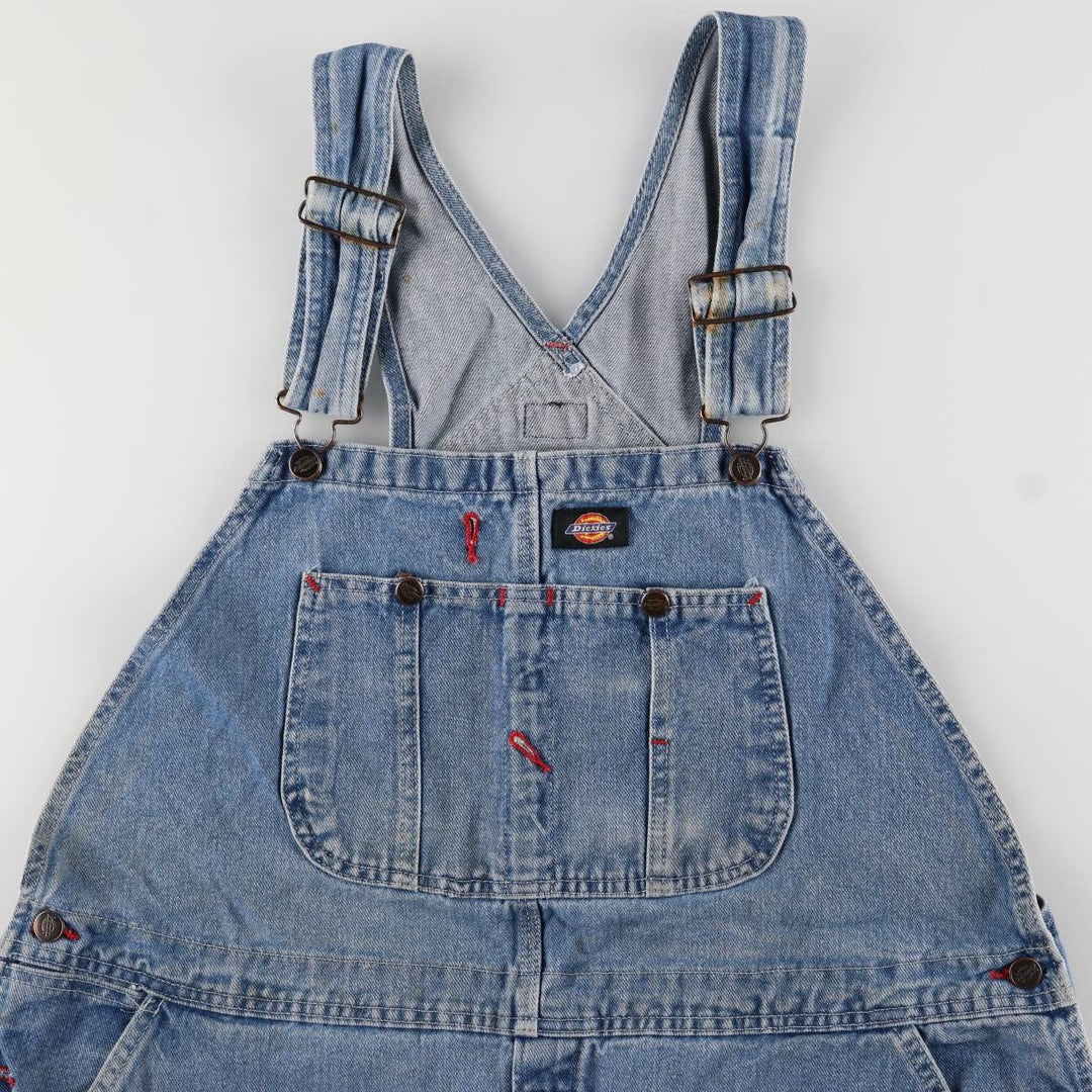 Dickies Men's Oversized Denim Overalls (W45) cotton blue type Vintage Second Hand