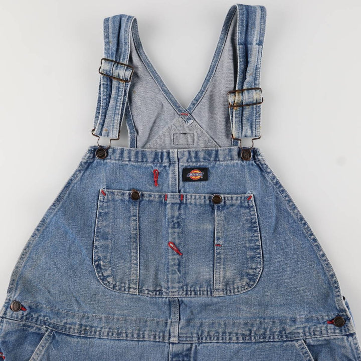 Dickies Men's Oversized Denim Overalls (W45) cotton blue type Vintage Second Hand