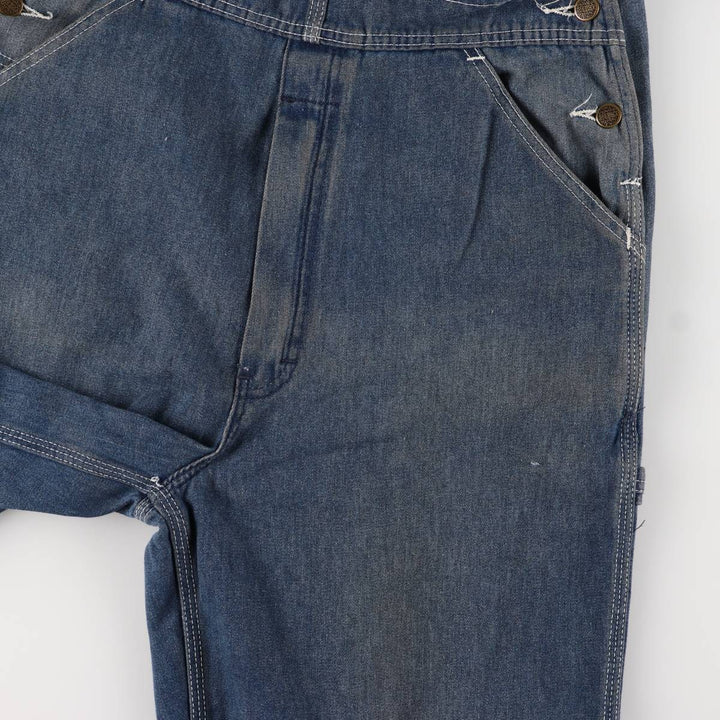 ROE BUCKS Men's Denim Overalls, Size W32 unclear blue type Vintage Second Hand