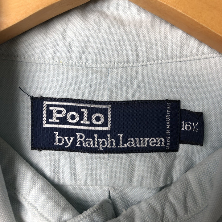Ralph Lauren POLO by Ralph Lauren long sleeve button down shirt, men's size L cotton Blue type light blue Vintage Second Hand